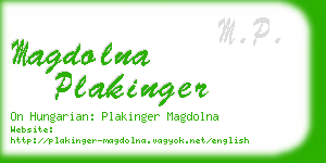 magdolna plakinger business card